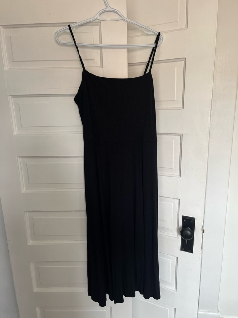 GAP Black Midi Spaghetti Strap Dress
